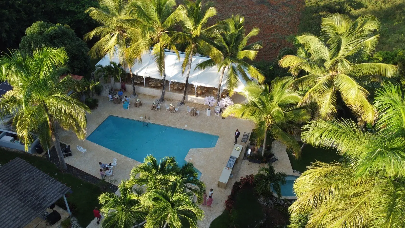 Aerial view of Villa Bonita estate and apartments